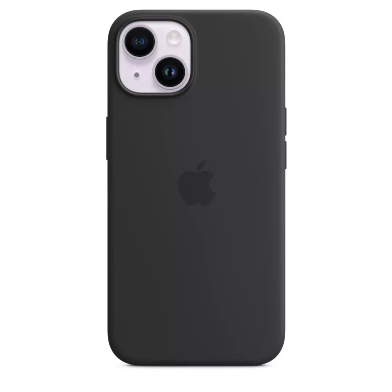 Cover Apple iPhone 14 custodia in silicone compatibile MagSafe mezzanotte