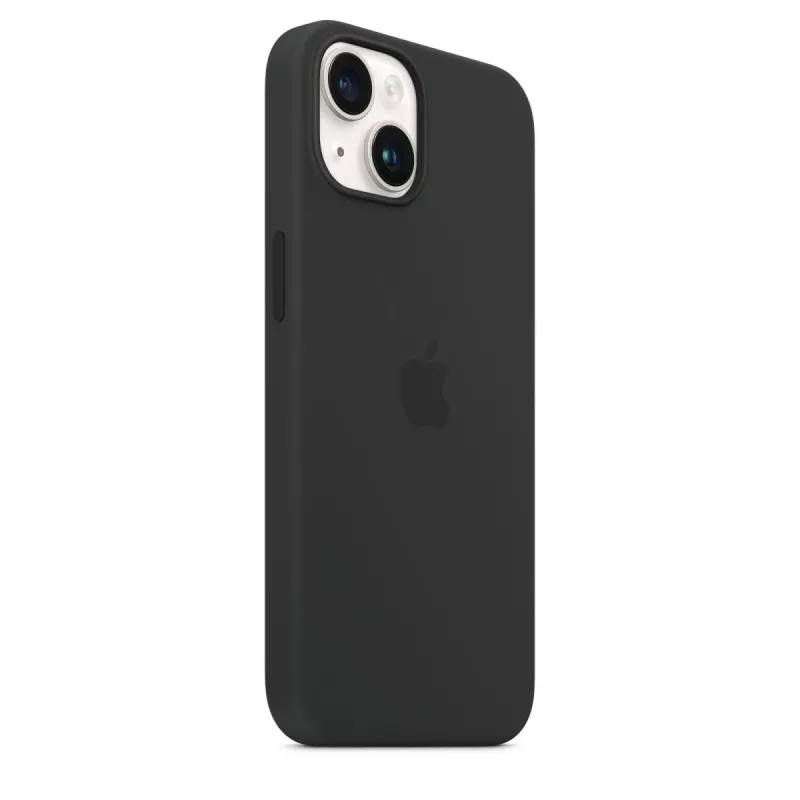 Cover Apple iPhone 14 custodia in silicone compatibile MagSafe mezzanotte