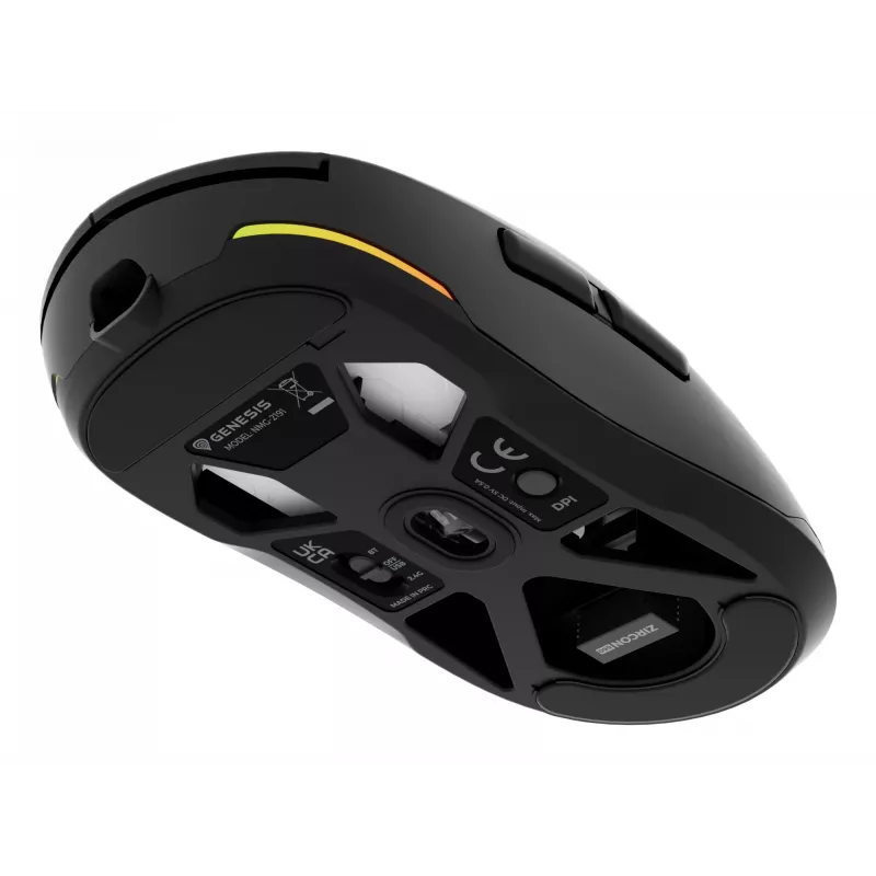 GENESIS Zircon 660 mouse gaming per destrimani RF wireless + Bluetooth + USB Type-A ottico 12000 DPI