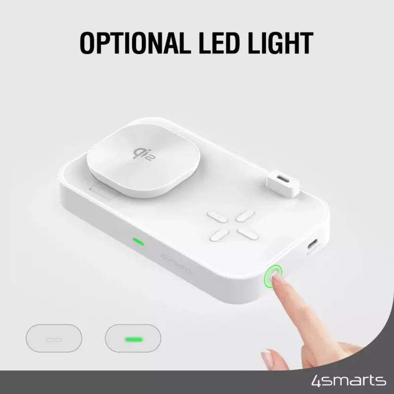Caricatore wireless 4smarts Qi2 universale bianco caricabatterie rapido indoor AC 12V