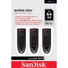 WESTERN DIGITAL Sandisk Cruzer Ultra - 64GB Chiavetta USB - USB 3.0 - nero - confezione da 3