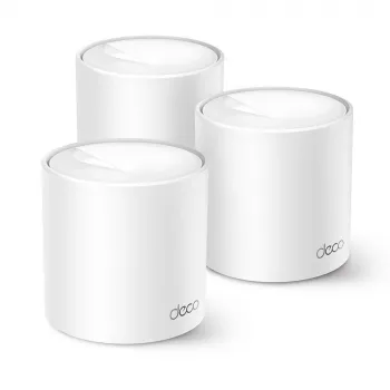 TP-Link AX1500 Whole Home Mesh Wi-Fi 6 System, confezione da 3, bianco, interno, sistema Mesh, alimentazione, dual band (2,4 GHz / 5 GHz), Wi-Fi 6 (802.11ax)