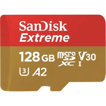 WESTERN DIGITAL Extreme microSDXC 128GB adattatore SD per action cam e droni 170MB/s 80MB/s A2 C10 V30 UHS-I U3