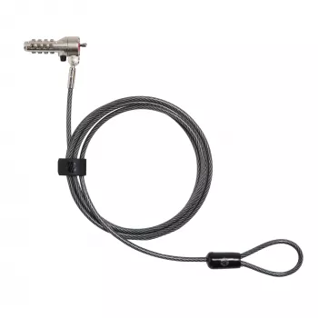 HP Essential Nano Cavo di sicurezza a combinazione, 1,83 m, lucchetto a combinazione, acciaio inox
