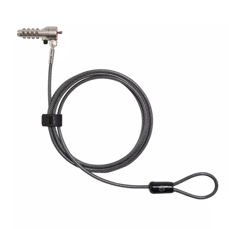 HP Essential Nano Cavo di sicurezza a combinazione, 1,83 m, lucchetto a combinazione, acciaio inox