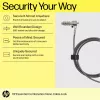 HP Essential Nano Cavo di sicurezza a combinazione, 1,83 m, lucchetto a combinazione, acciaio inox