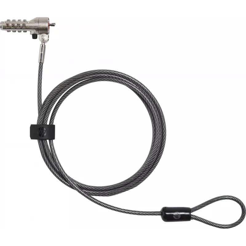 HP Essential Nano Cavo di sicurezza a combinazione, 1,83 m, lucchetto a combinazione, acciaio inox