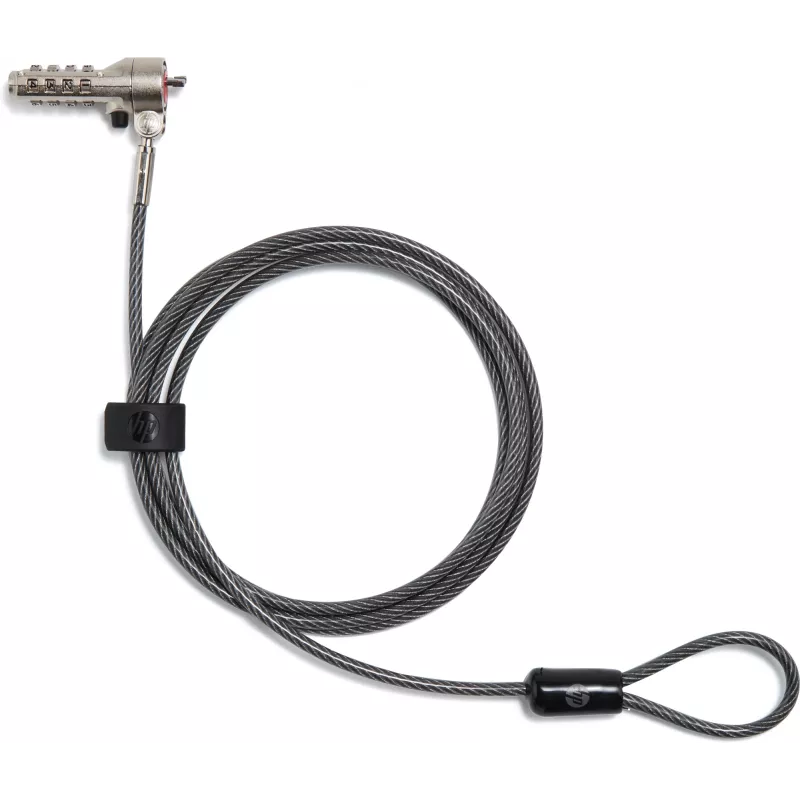 HP Essential Nano Cavo di sicurezza a combinazione, 1,83 m, lucchetto a combinazione, acciaio inox