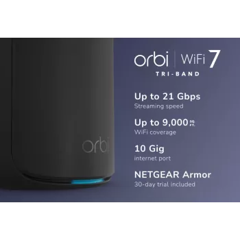 NETGEAR Orbi 870 Tri-Band (2,4 GHz / 5 GHz / 6 GHz) Wi-Fi 7 nero 4 antenne interne