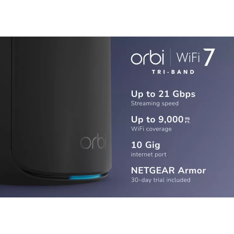 NETGEAR Orbi 870 Tri-Band (2,4 GHz / 5 GHz / 6 GHz) Wi-Fi 7 nero 4 antenne interne