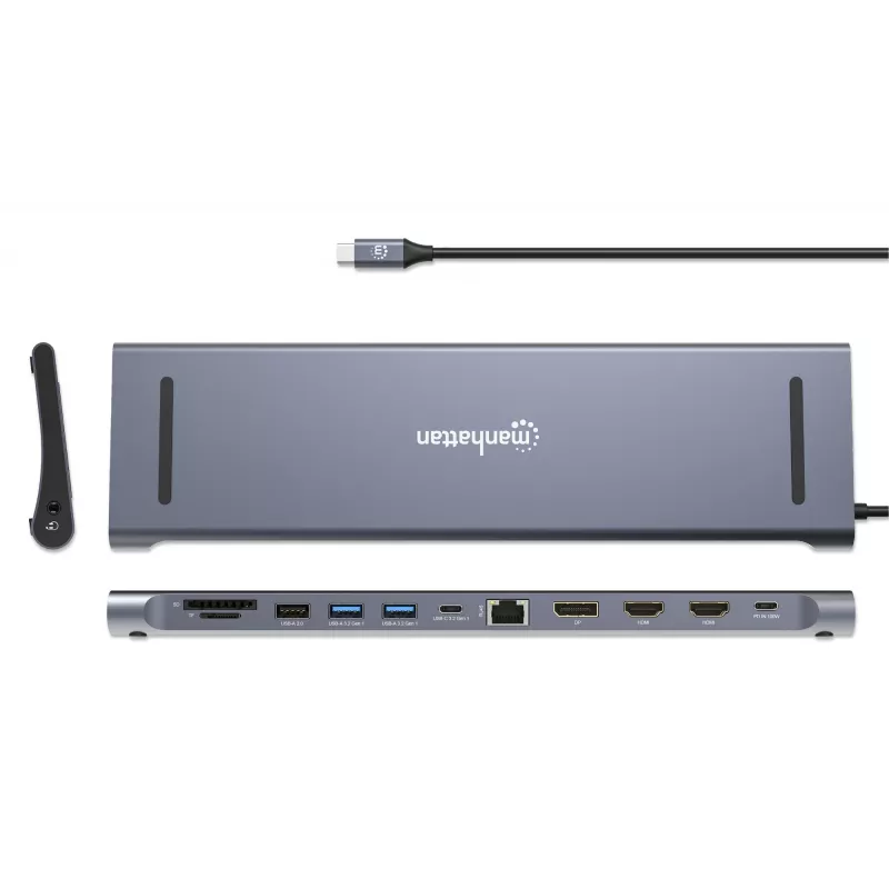 Dock/Hub Manhattan USB-C 10 porte 4K 60Hz Power Delivery