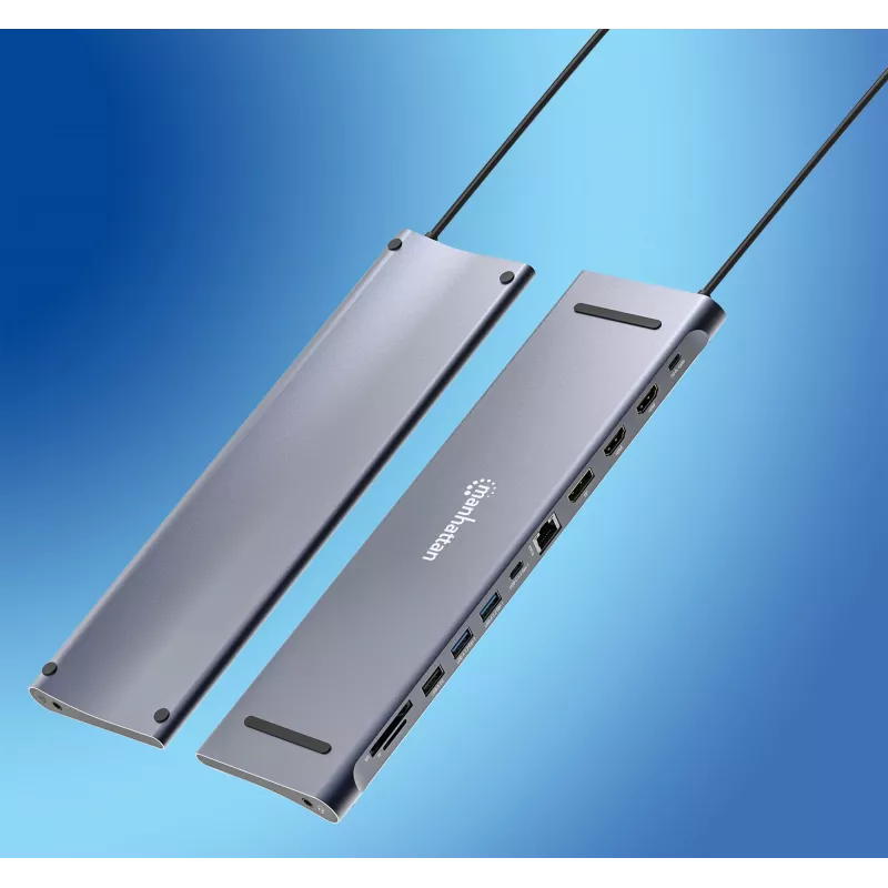 Dock/Hub Manhattan USB-C 10 porte 4K 60Hz Power Delivery