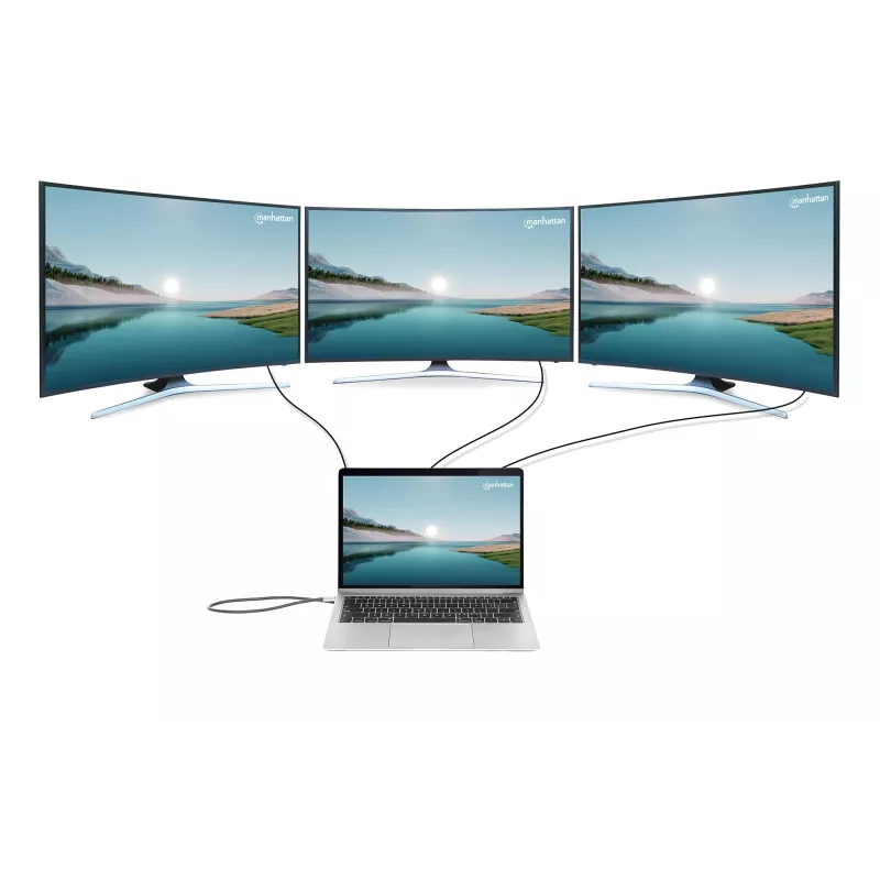 Dock/Hub Manhattan USB-C 10 porte 4K 60Hz Power Delivery