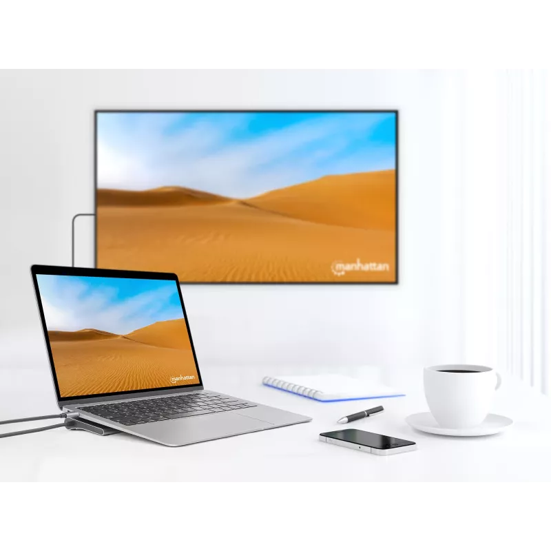 Dock/Hub Manhattan USB-C 10 porte 4K 60Hz Power Delivery