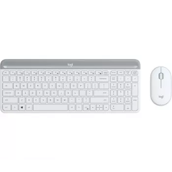 LOGITECH Set tastiera e mouse wireless sottile Mk470 - Offwhite - Qwerty US/internazionale