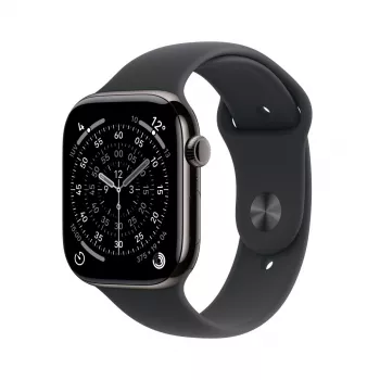 APPLE Watch Series 11 GPS + Cellular 46mm cassa in titanio ardesia con cinturino sportivo nero S/M