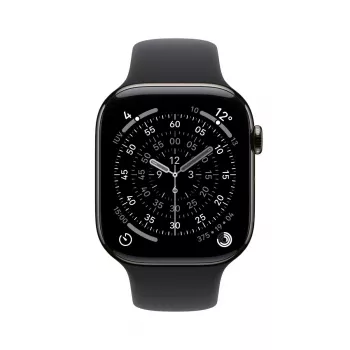 APPLE Watch Series 11 GPS + Cellular 46mm cassa in titanio ardesia con cinturino sportivo nero S/M