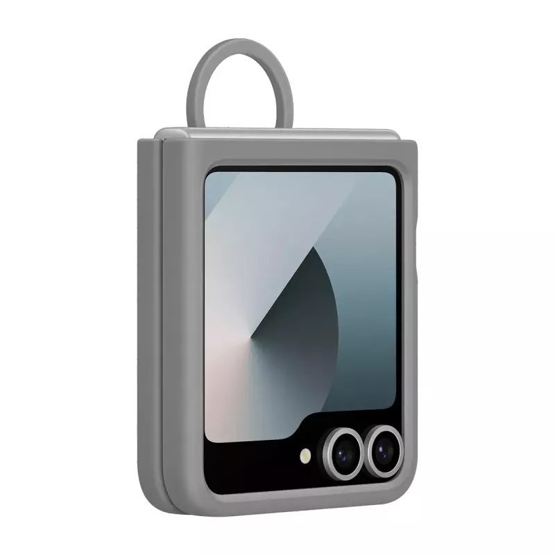 Samsung EF-PF741TJEGWW cover in silicone con anello per Galaxy Z Flip6, grigio