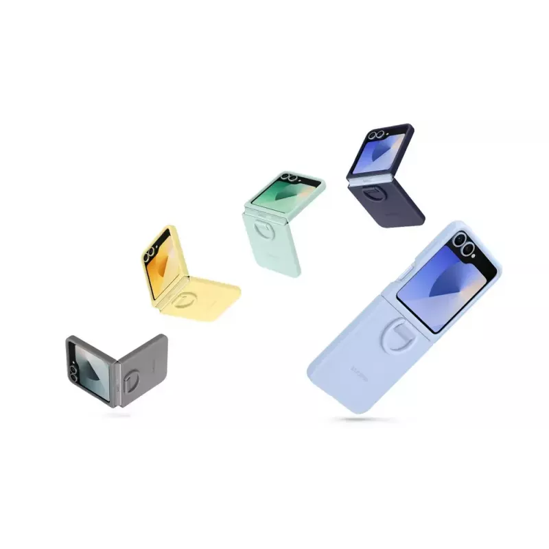 Samsung EF-PF741TJEGWW cover in silicone con anello per Galaxy Z Flip6, grigio