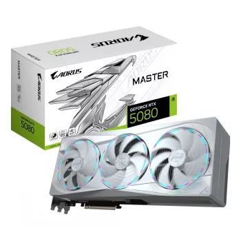 Scheda grafica GIGABYTE AORUS GeForce RTX 5080 MASTER ICE 16G — 16GB GDDR7, 256-Bit, PCIe 5.0, 2805 MHz