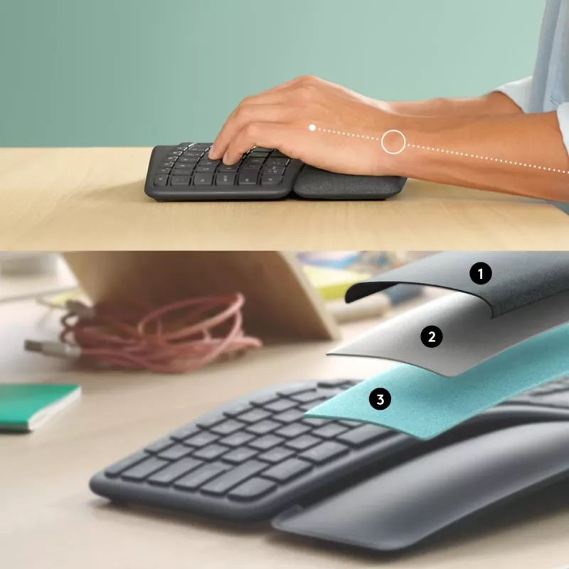 LOGITECH Ergo K860 - tastiera split wireless grafite Qwerty US/International