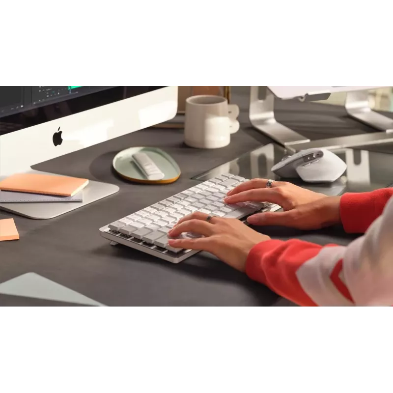 LOGITECH MX Mechanical Mini per Mac tastiera performante wireless illuminata minimalista grigio chiaro - US Inte - Qwerty