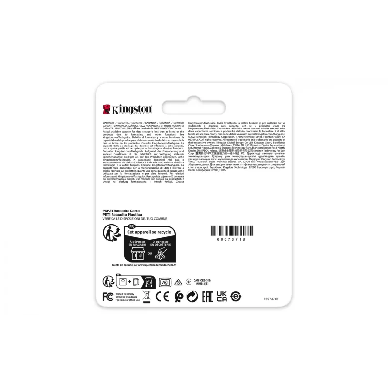 Kingston Technology 8G SDHC Industrial pSLC, 8 GB, SDXC, Classe 10, UHS-I, 100 MB/s, 80 MB/s