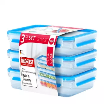 EMSA 515645 contenitore per alimenti scatola rettangolare 1,2 l trasparente 3 pezzi