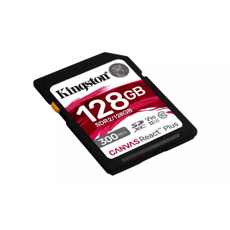 Kingston Technology 128 GB Canvas React Plus SDXC UHS-II 300R/260W U3 V90 per Full HD/4K/8K