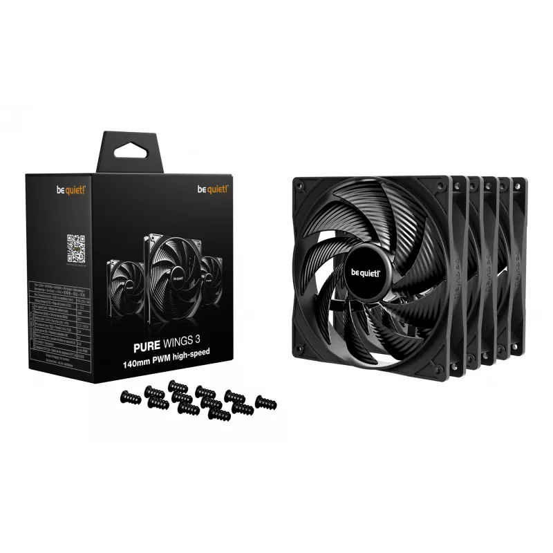 be quiet! Pure Wings 3 140mm | PWM high-speed Triple Pack ventole per case computer 14 cm nero 3 pezzi