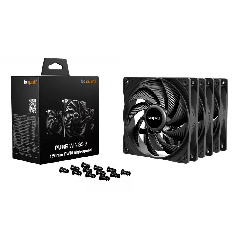 be quiet Pure Wings 3 120mm | PWM high-speed Triple Pack ventole per case computer 12 cm nero 3 pz.