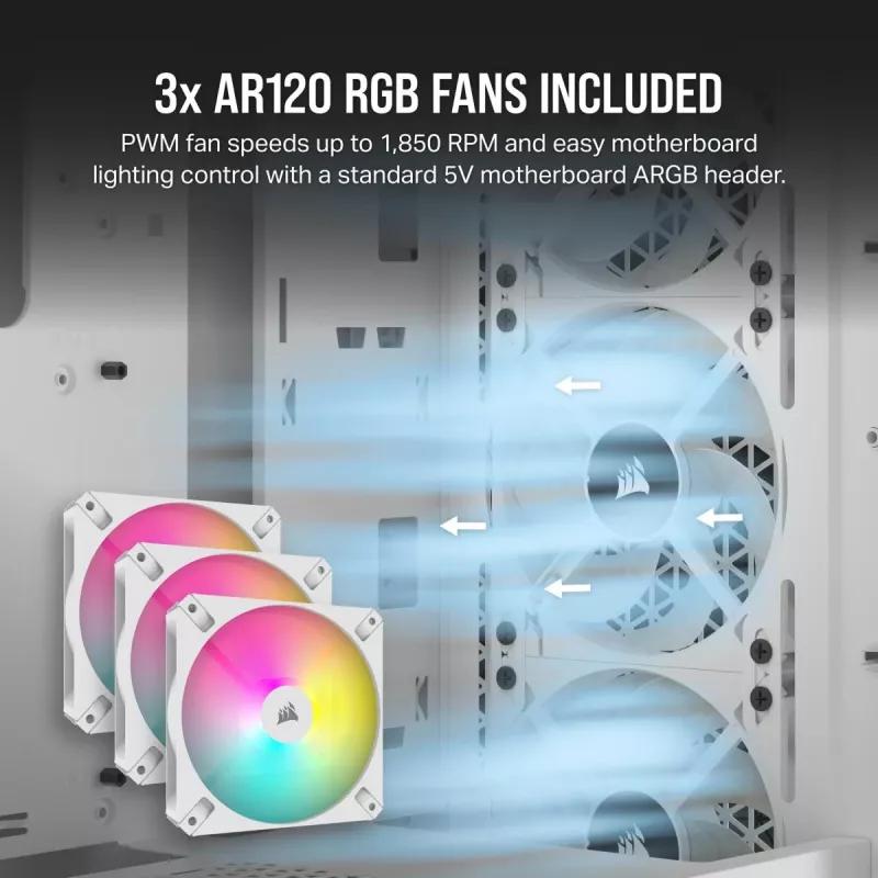 CORSAIR case PC Mid-Tower - 3000d RGB Airflow - bianco