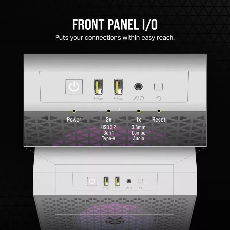 CORSAIR case PC Mid-Tower - 3000d RGB Airflow - bianco