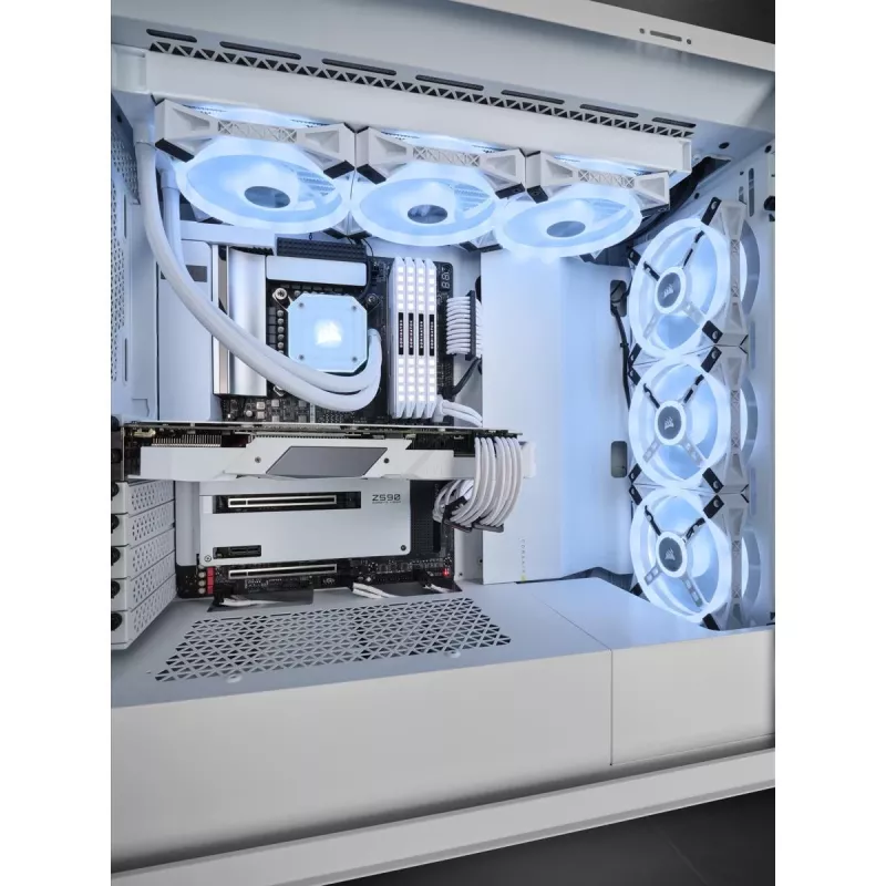 CORSAIR Mid-Tower Smart Case - iCUE 5000X - RGB QL Edition Tempered Glass True - bianco