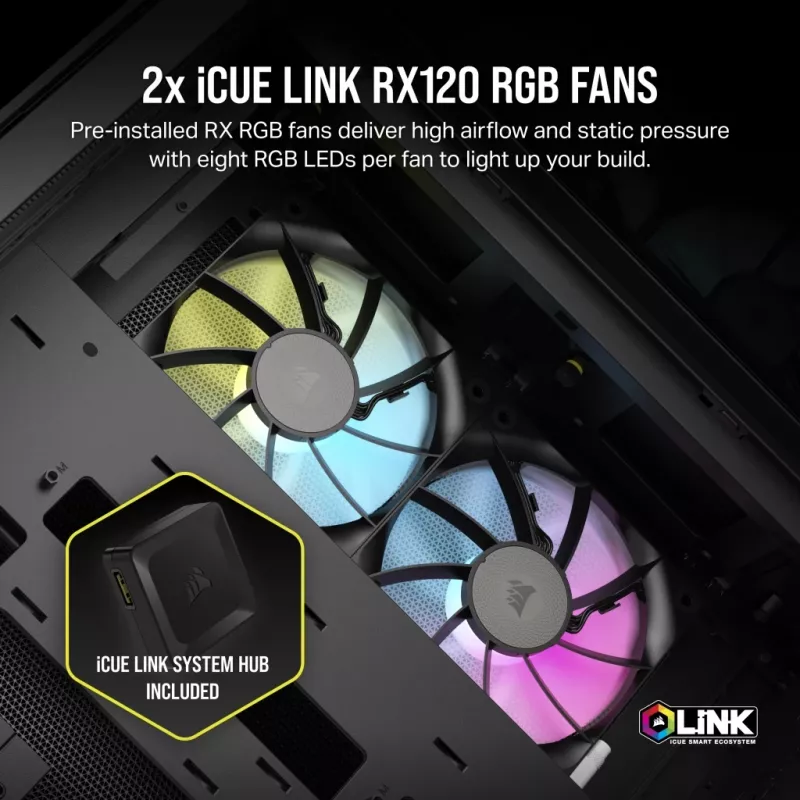 CORSAIR Case PC - Icue Link 2500x RGB Micro ATX Dual Chamber nero