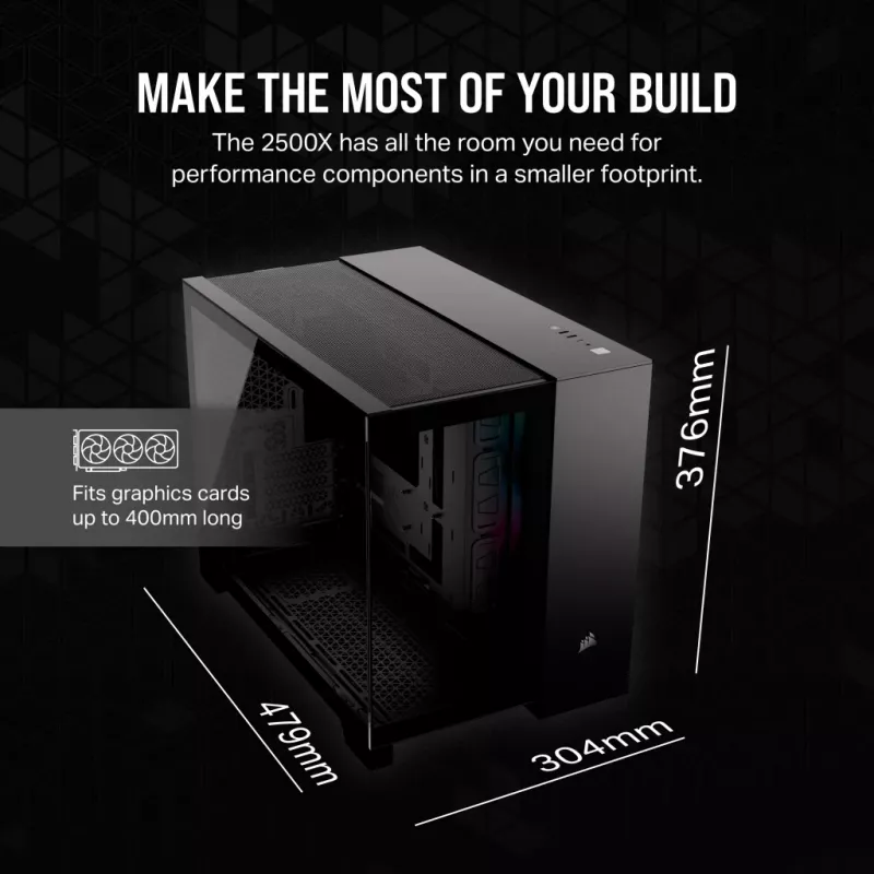 CORSAIR Case PC - Icue Link 2500x RGB Micro ATX Dual Chamber nero