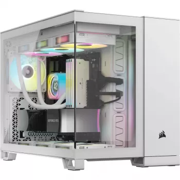 CORSAIR Case PC – iCUE LINK 2500X RGB Micro-ATX Dual-Chamber bianco