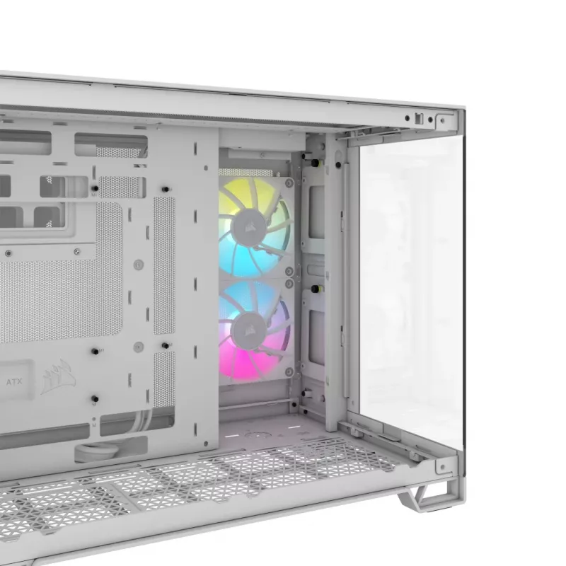 CORSAIR Case PC – iCUE LINK 2500X RGB Micro-ATX Dual-Chamber bianco