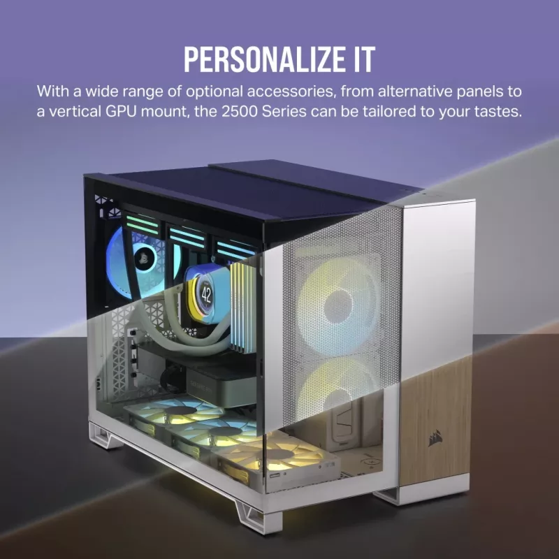 CORSAIR Case PC – iCUE LINK 2500X RGB Micro-ATX Dual-Chamber bianco