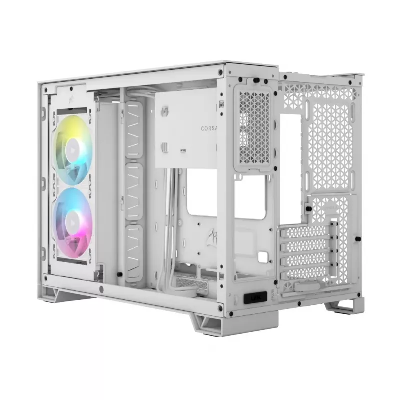 CORSAIR Case PC – iCUE LINK 2500X RGB Micro-ATX Dual-Chamber bianco