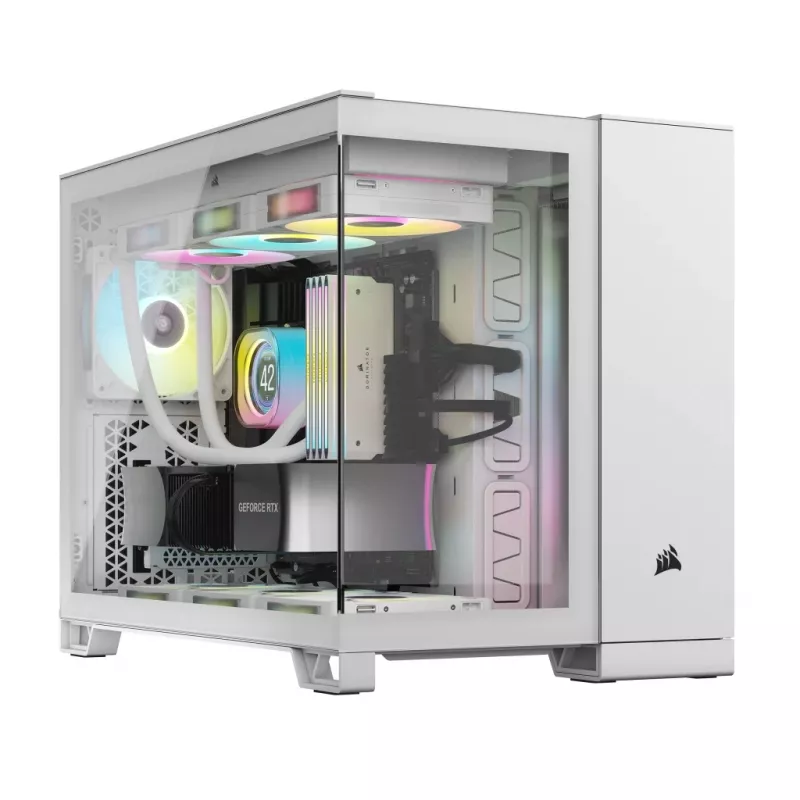 CORSAIR Case PC – iCUE LINK 2500X RGB Micro-ATX Dual-Chamber bianco