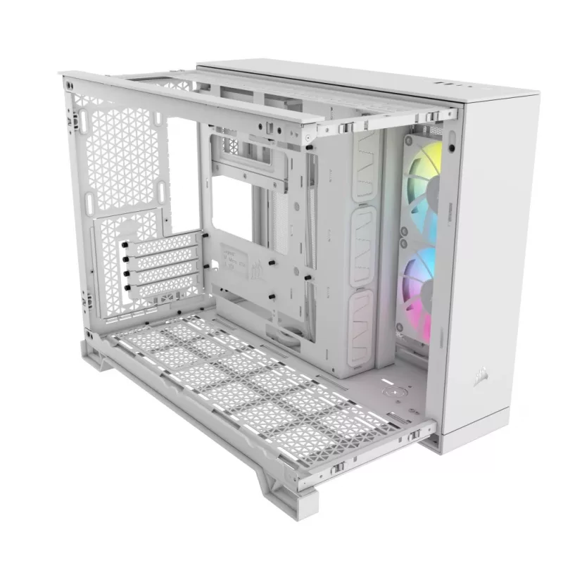CORSAIR Case PC – iCUE LINK 2500X RGB Micro-ATX Dual-Chamber bianco