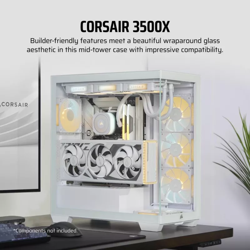 CORSAIR Case PC - 3500X Mid-Tower - bianco