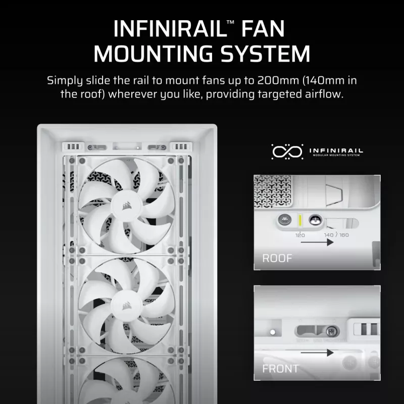 CORSAIR Case PC - Frame 5000D RS High-Airflow Mid-Tower Case PC - bianco