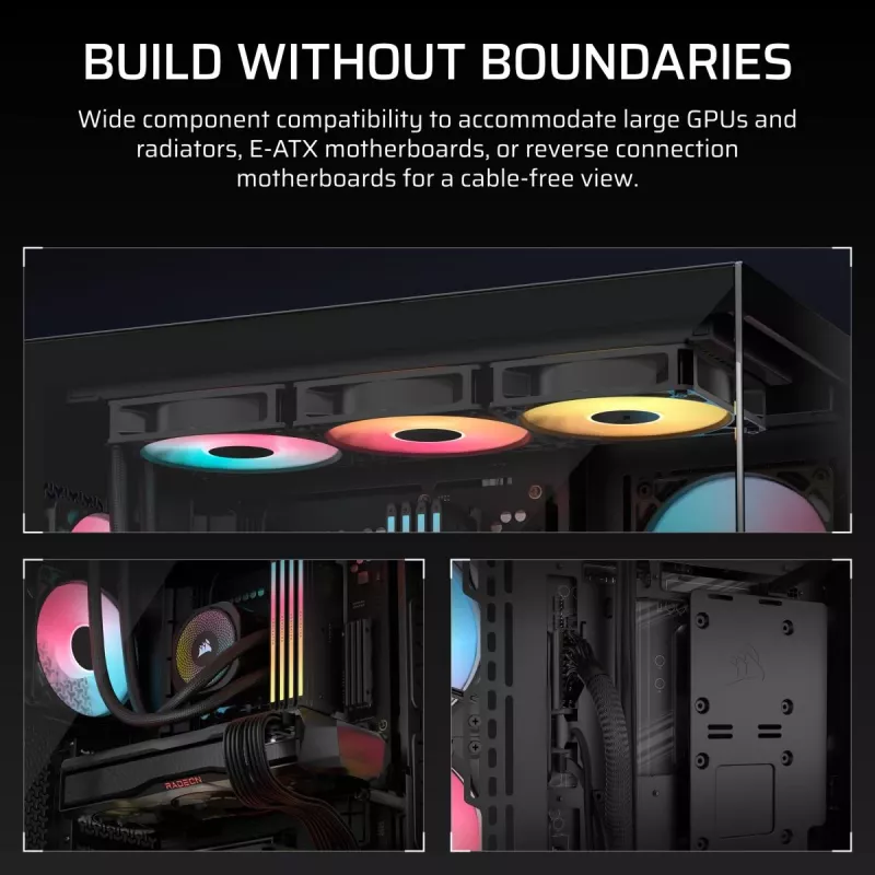 Case PC Midi-Tower CORSAIR 3500X RS-R ARGB — nero, vetro temperato, supporta ATX/EATX/Micro-ITX, 3x120 mm ventole frontali