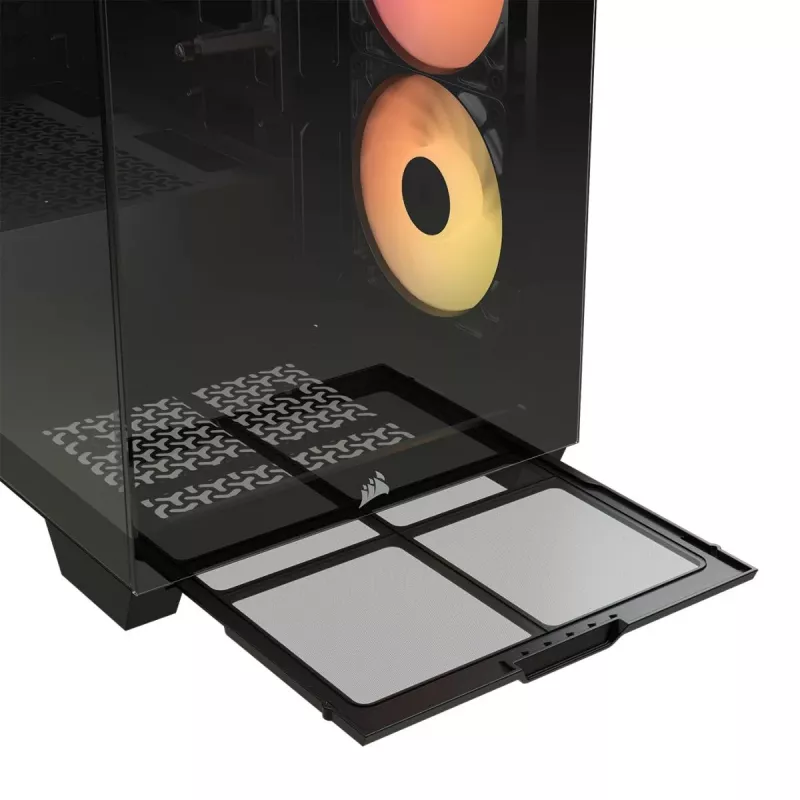 Case PC Midi-Tower CORSAIR 3500X RS-R ARGB — nero, vetro temperato, supporta ATX/EATX/Micro-ITX, 3x120 mm ventole frontali