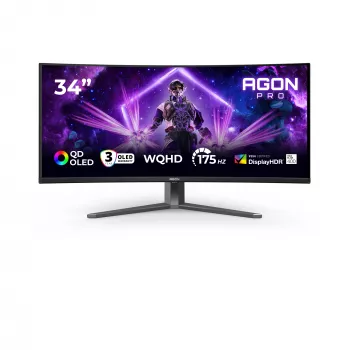 Monitor per computer AOC AGON PRO AG346UCD 86,4 cm (34 pollici) 3440 x 1440 pixel Wide Quad HD QD-OLED nero, grigio