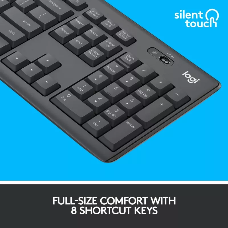 LOGITECH Mk295 Silent Wireless Combo Graphite Azerty belga