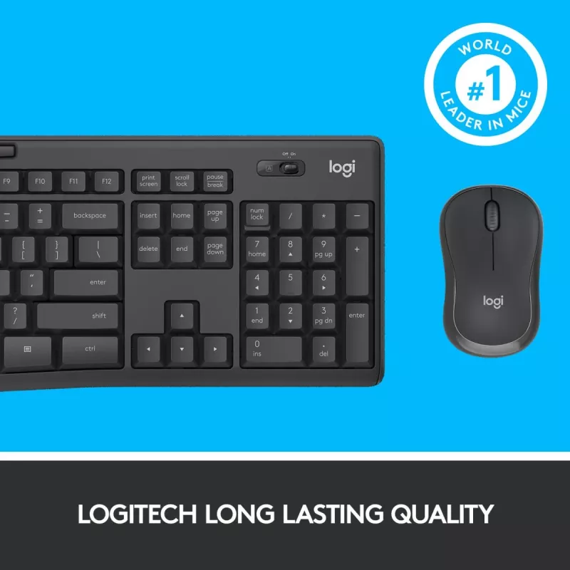 LOGITECH Mk295 Silent Wireless Combo Graphite Azerty belga
