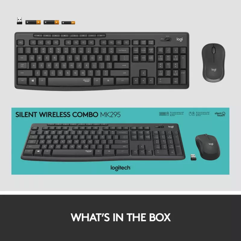 LOGITECH Mk295 Silent Wireless Combo Graphite Azerty belga